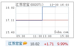 江苏宏宝重组恢复审核 复牌封涨停